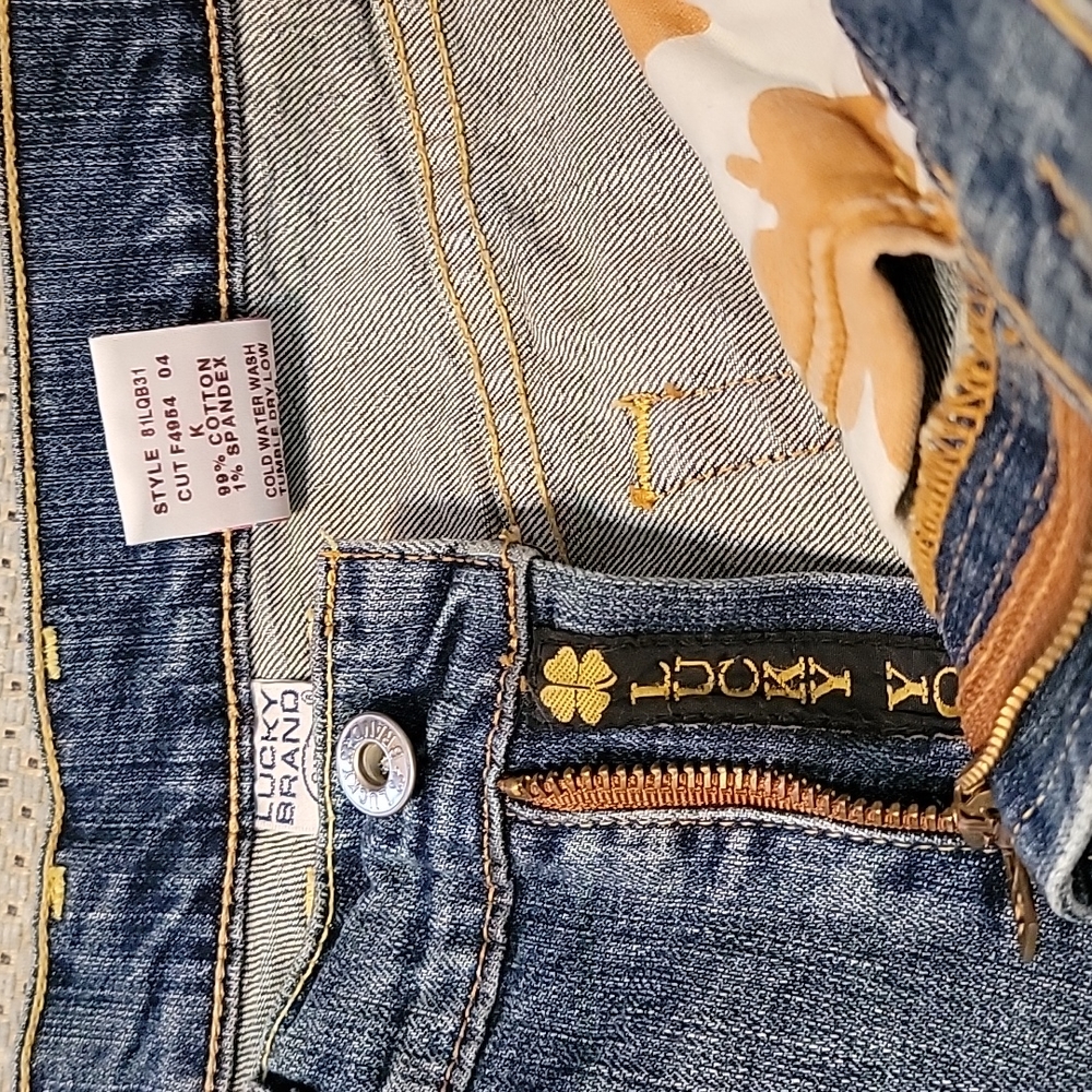 EUC Y2K LUCKY Brand Cut-off Jean Shorts  Size:4/27 - Picture 9 of 13